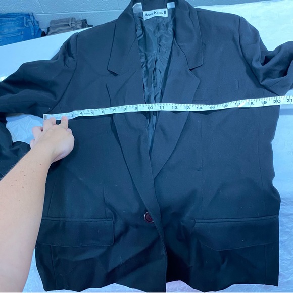 Vintage 100% Wool Anne Klein II Blazer Black Womens 10 Button Up Great Condition - Picture 5 of 13